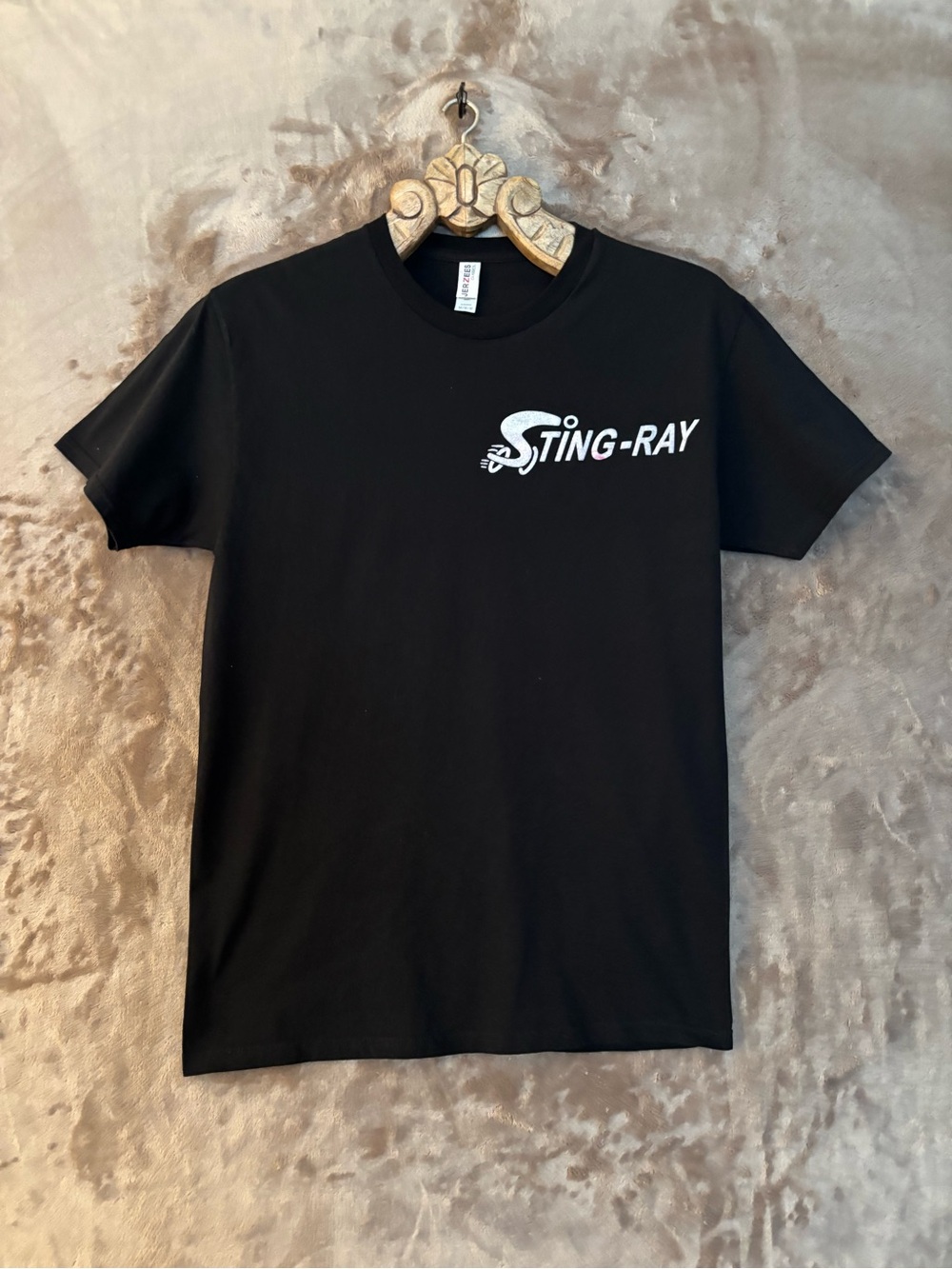Jerzees Men’s Schwinn T-Shirt Black with White "Sting-Ray" Logo Size M